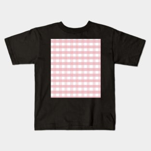 plaid checked pattern vichy tartan light pink Kids T-Shirt